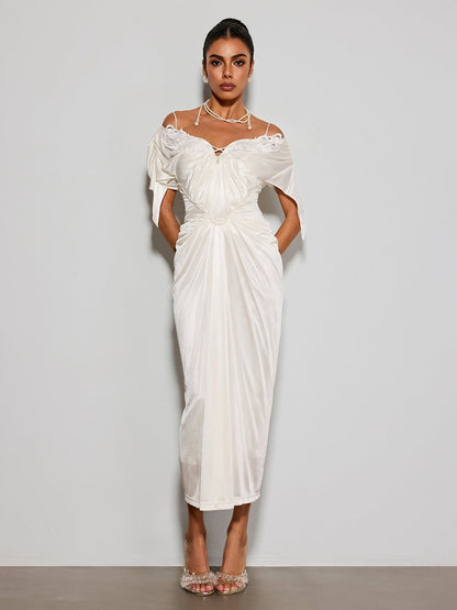 Rosstef Off Shoulder Saten Mini Giyin
