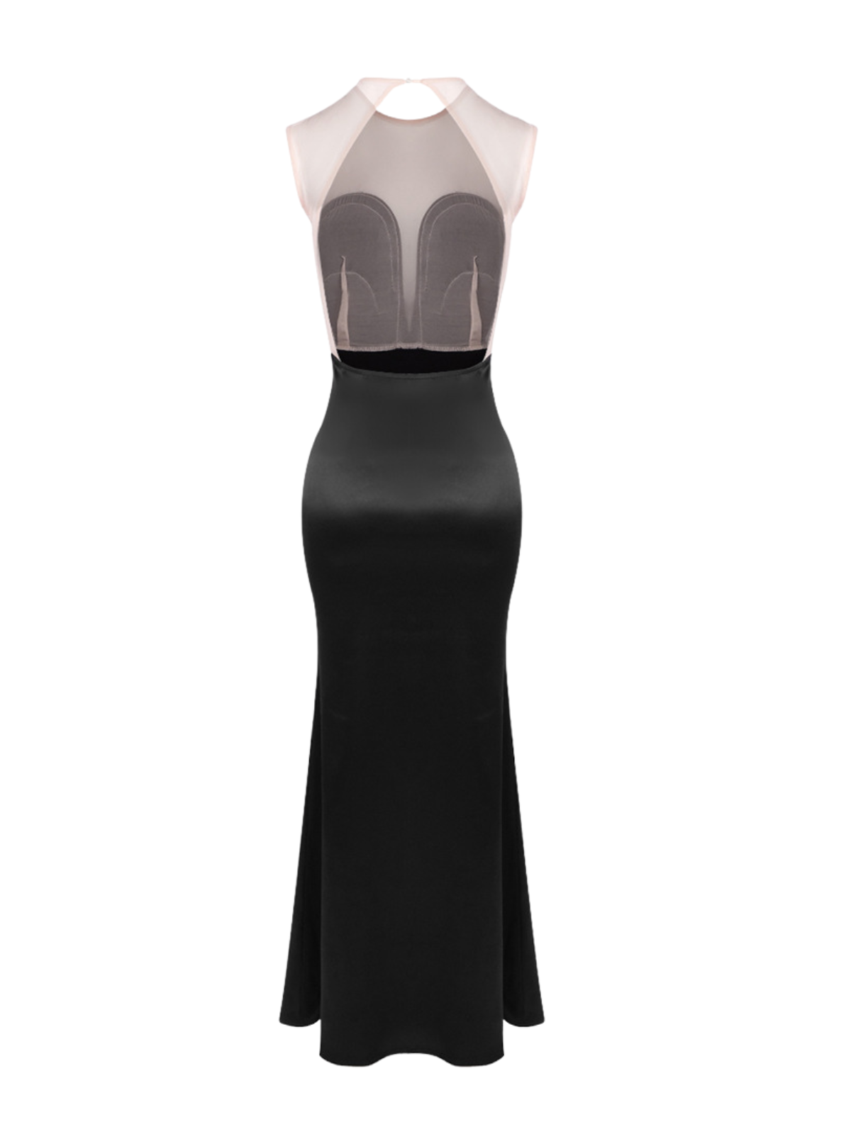 Ixaryn Backless Fringe Satin Maxi Dress