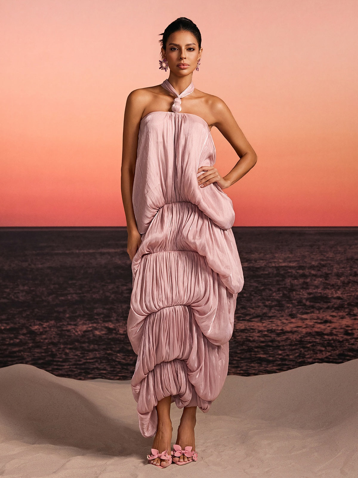 Jalor Halterneck Bubble Maxi Dress