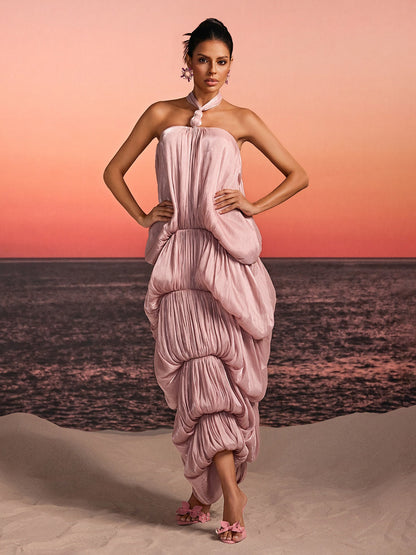 Jalor Halterneck Bubble Maxi Dress