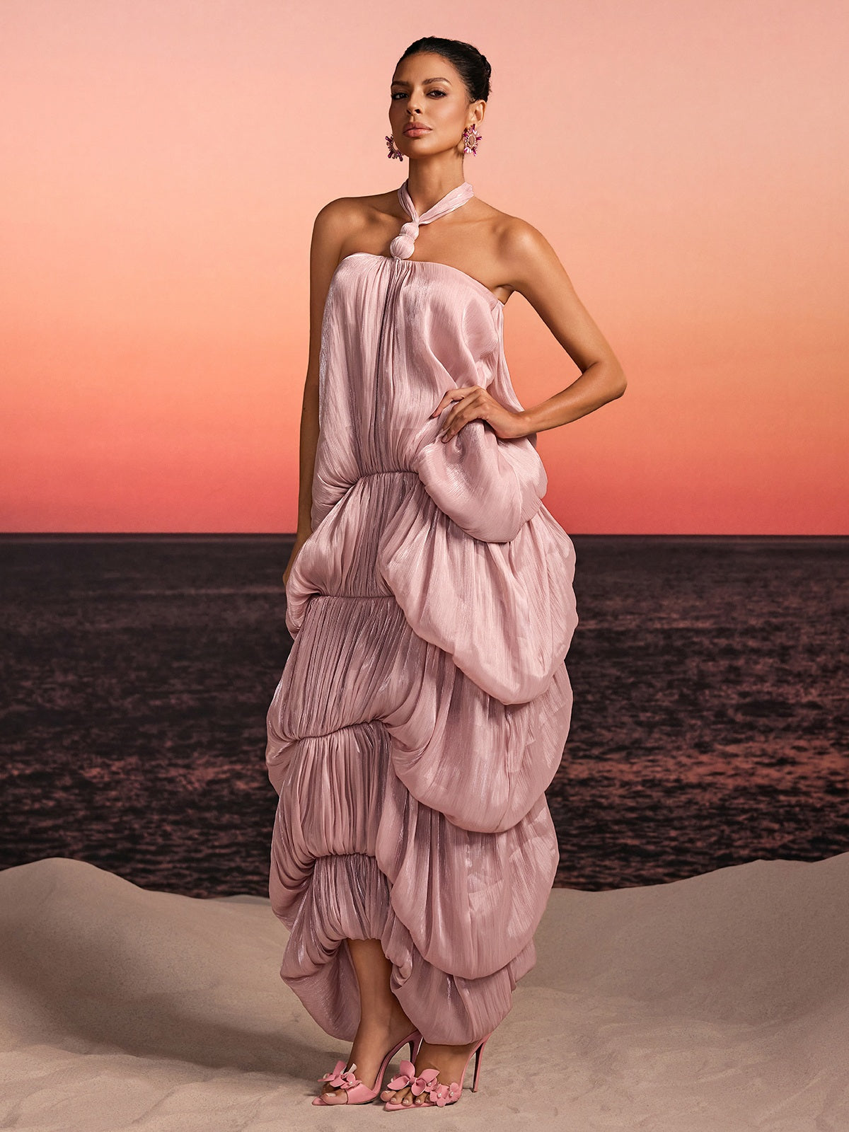 Jalor Halterneck Bubble Maxi Dress