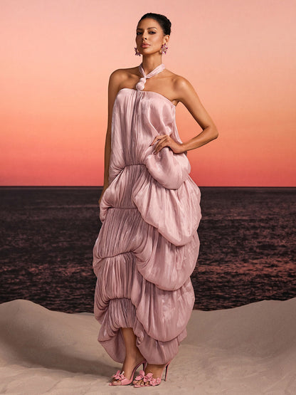 Jalor Halterneck Bubble Maxi Dress