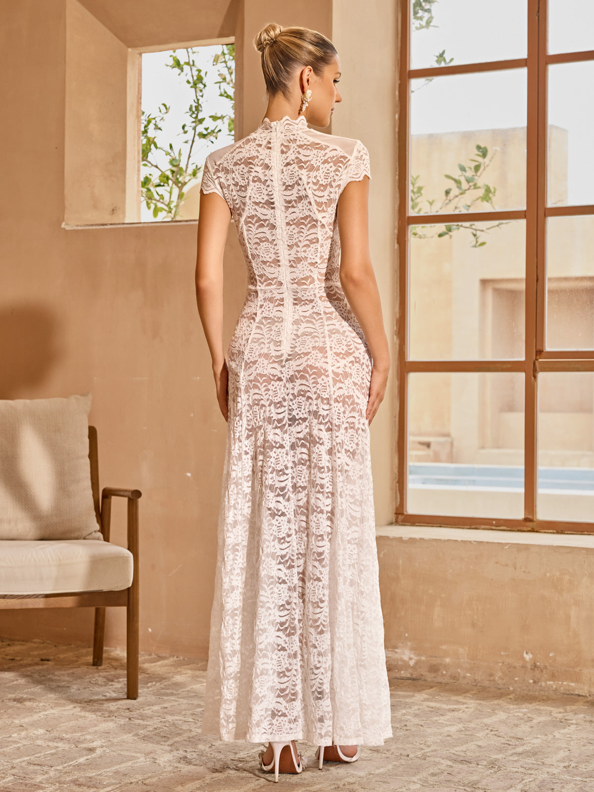 Javory High Neck Floral Maxi Dress