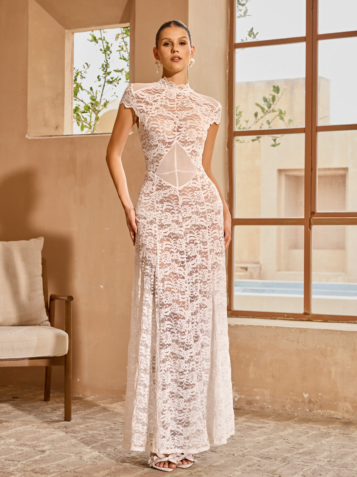 Javory High Neck Floral Maxi Dress