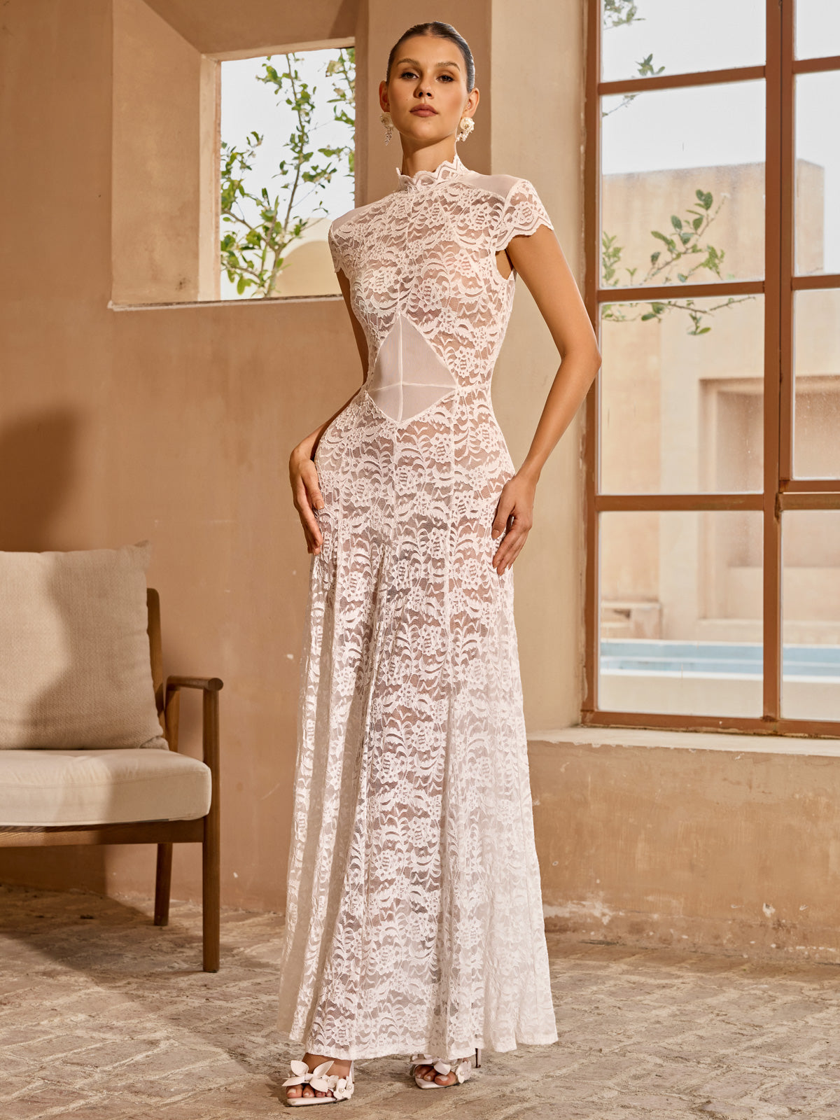 Javory High Neck Floral Maxi Dress