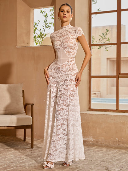 Javory High Neck Floral Maxi Dress