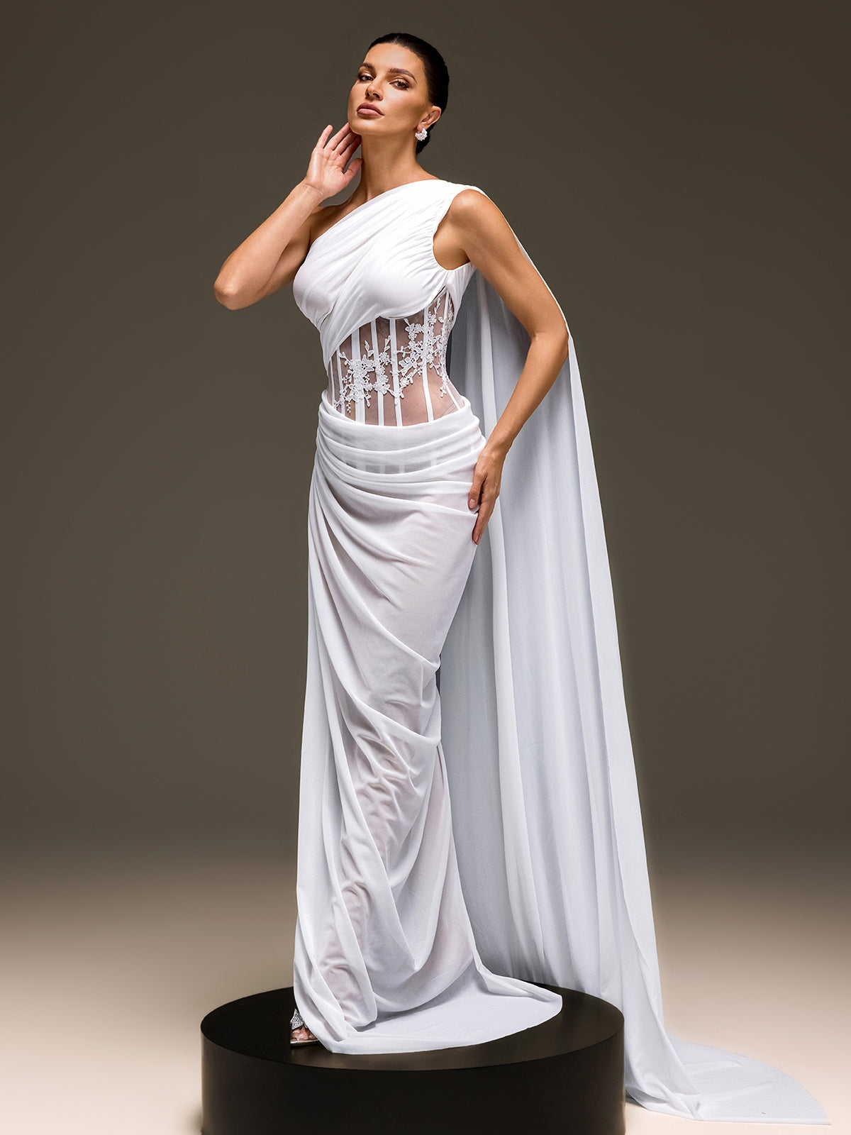 Jexila One Shoulder Corset Split Dress