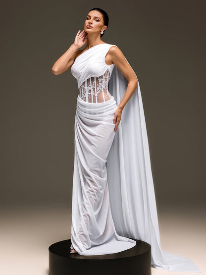 Jexila One Shoulder Corset Split Dress