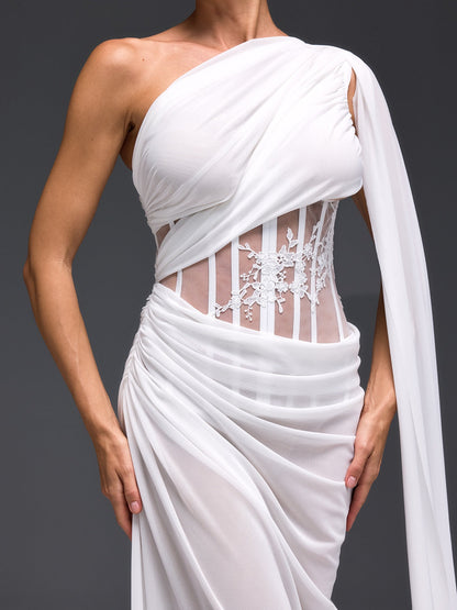 Jexila One Shoulder Corset Split Dress