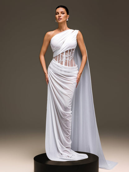 Jexila One Shoulder Corset Split Dress