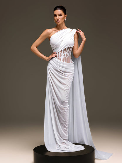 Jexila One Shoulder Corset Split Dress