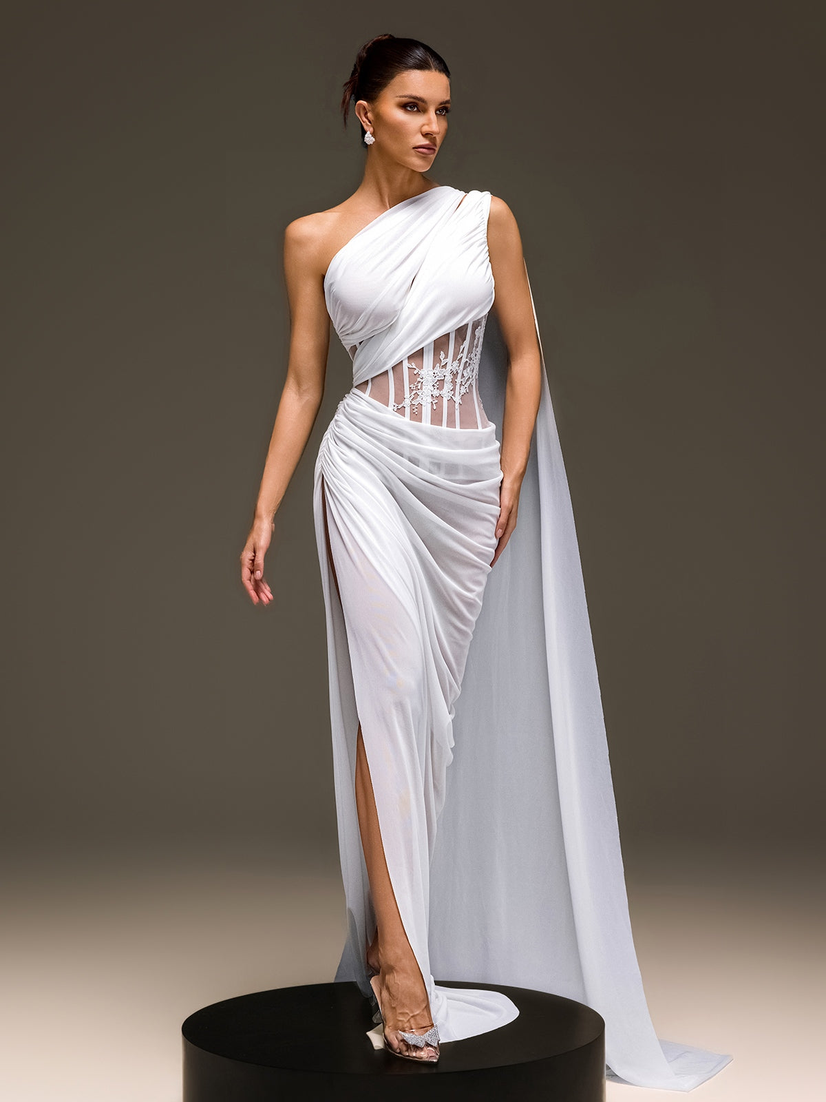 Jexila One Shoulder Corset Split Dress