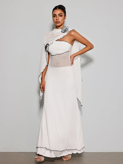 Jorvanel Cape Flower Maxi Dress