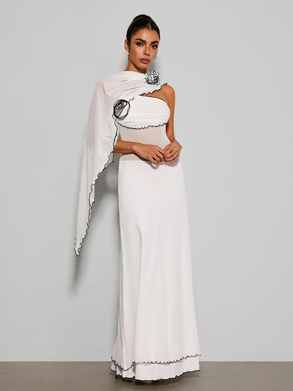 Jorvanel Cape Flower Maxi Dress