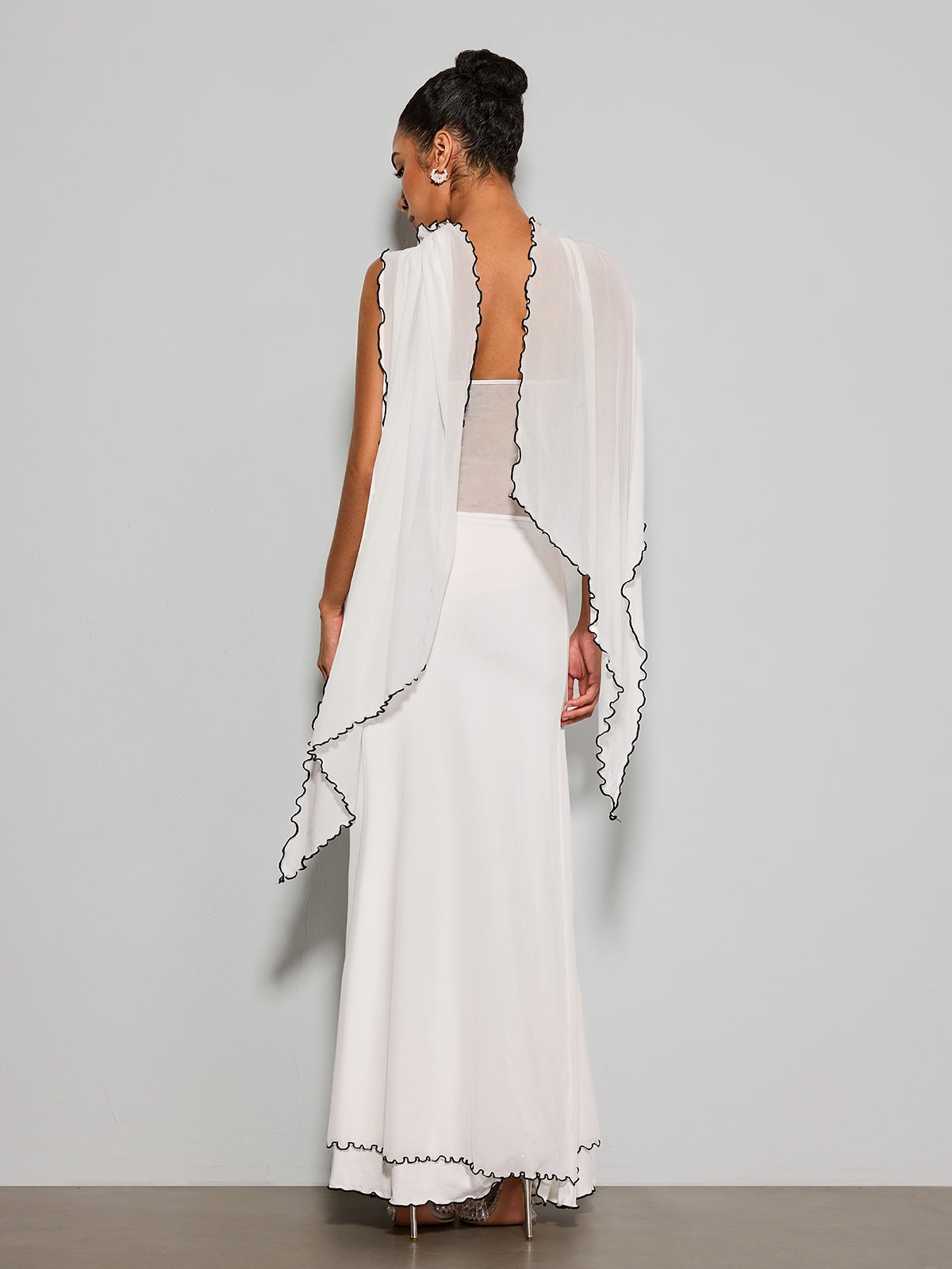 Jorvanel Cape Flower Maxi Dress