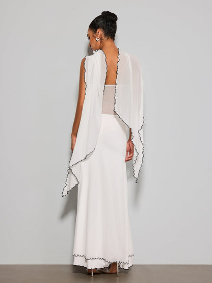 Jorvanel Cape Flower Maxi Dress