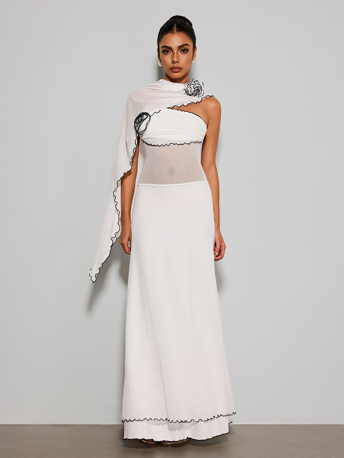 Jorvanel Cape Flower Maxi Dress