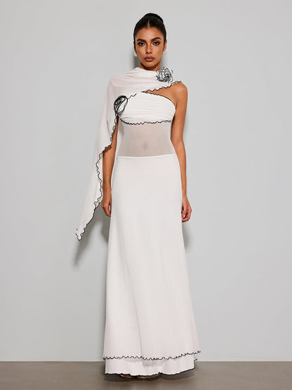 Jorvanel Cape Flower Maxi Dress