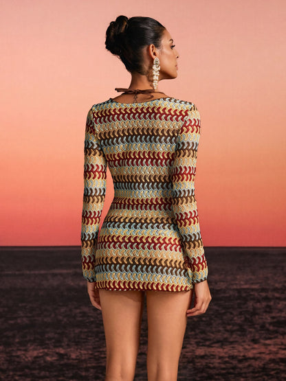 Yvoryth Multicolor Bikini Three Piece Set