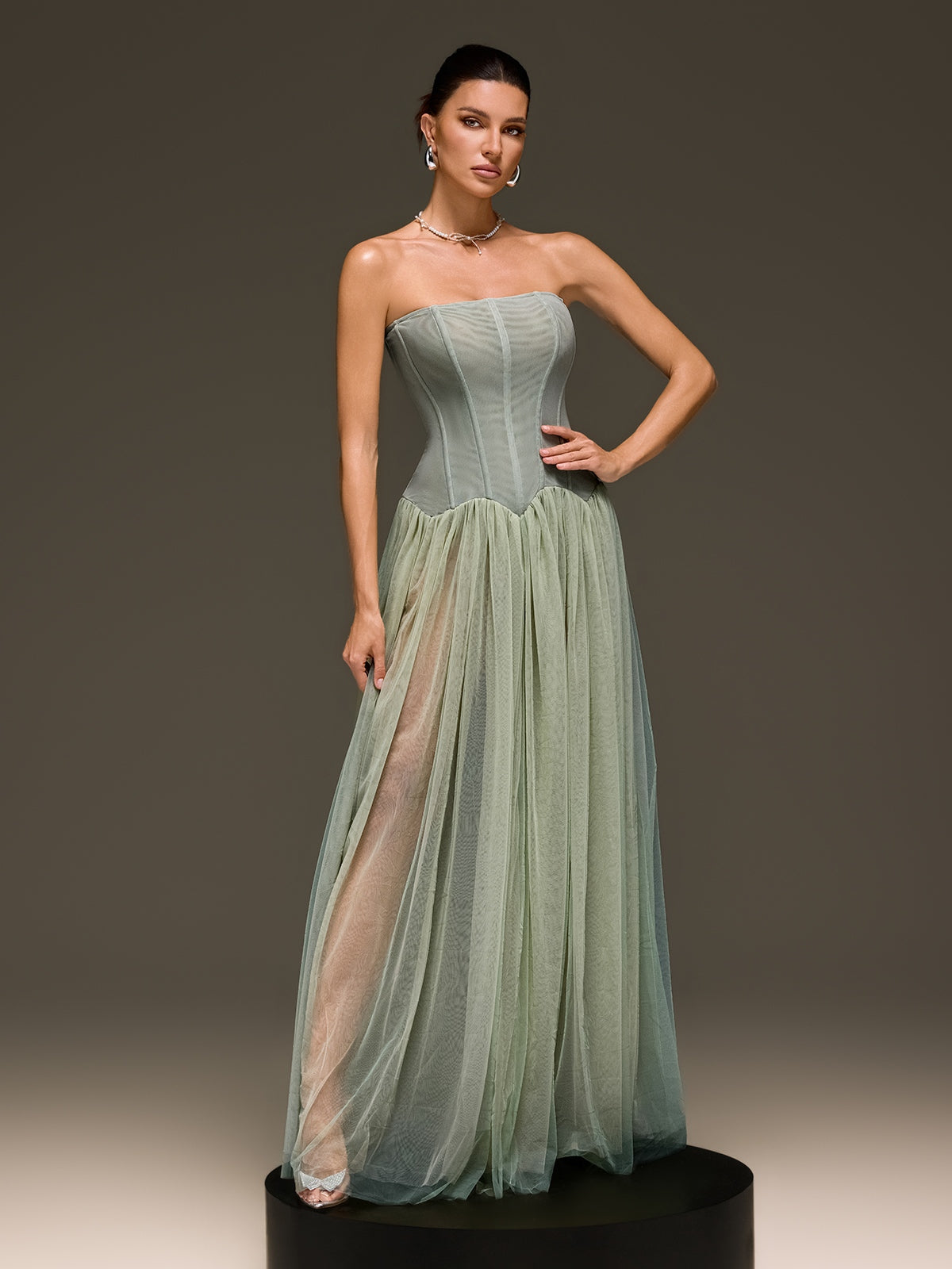 Kastor Strapless Flared Maxi Dress