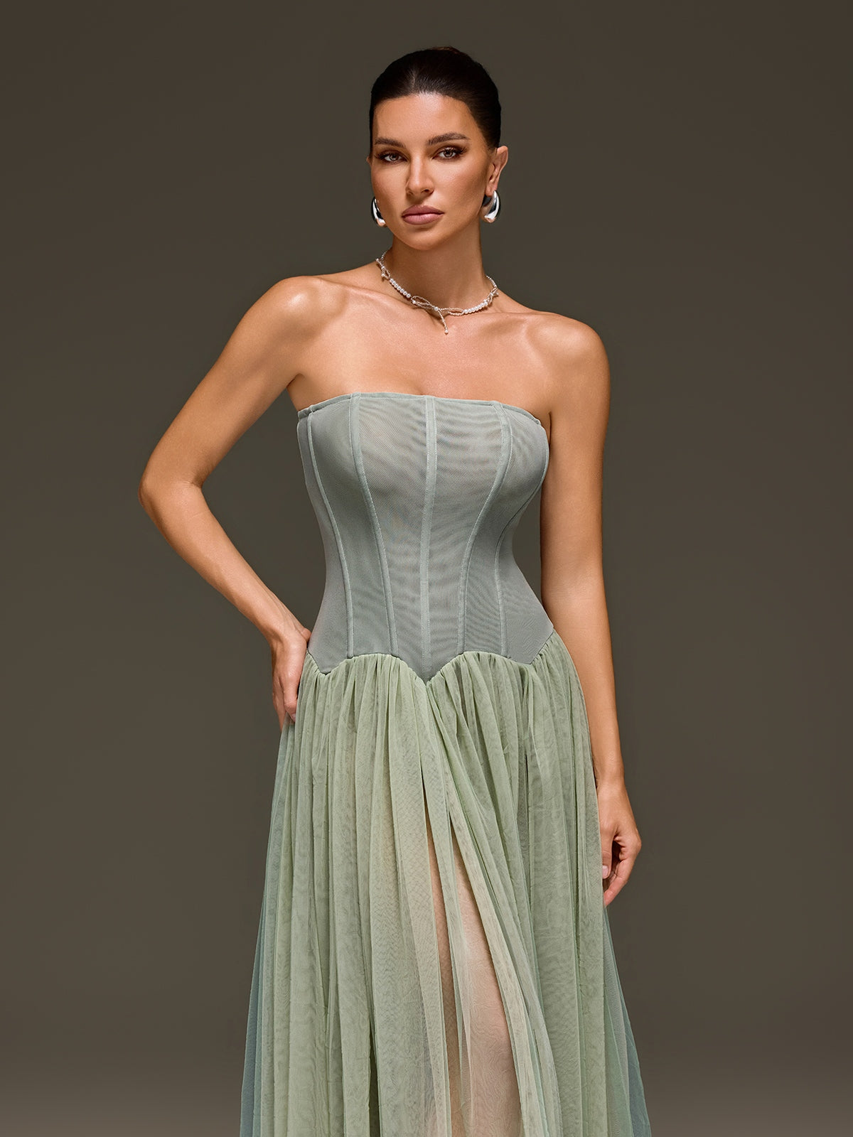 Kastor Strapless Flared Maxi Dress