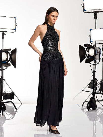 Keliro Sleeveless Sequin Maxi Dress