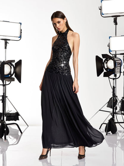 Keliro Sleeveless Sequin Maxi Dress
