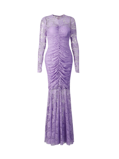 Kelmor Lace Ruched Mermaid Maxi Dress
