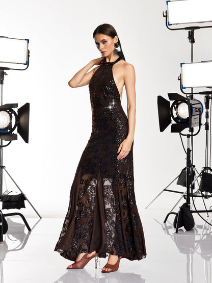 Koreth Halterneck Sequin Maxi Dress