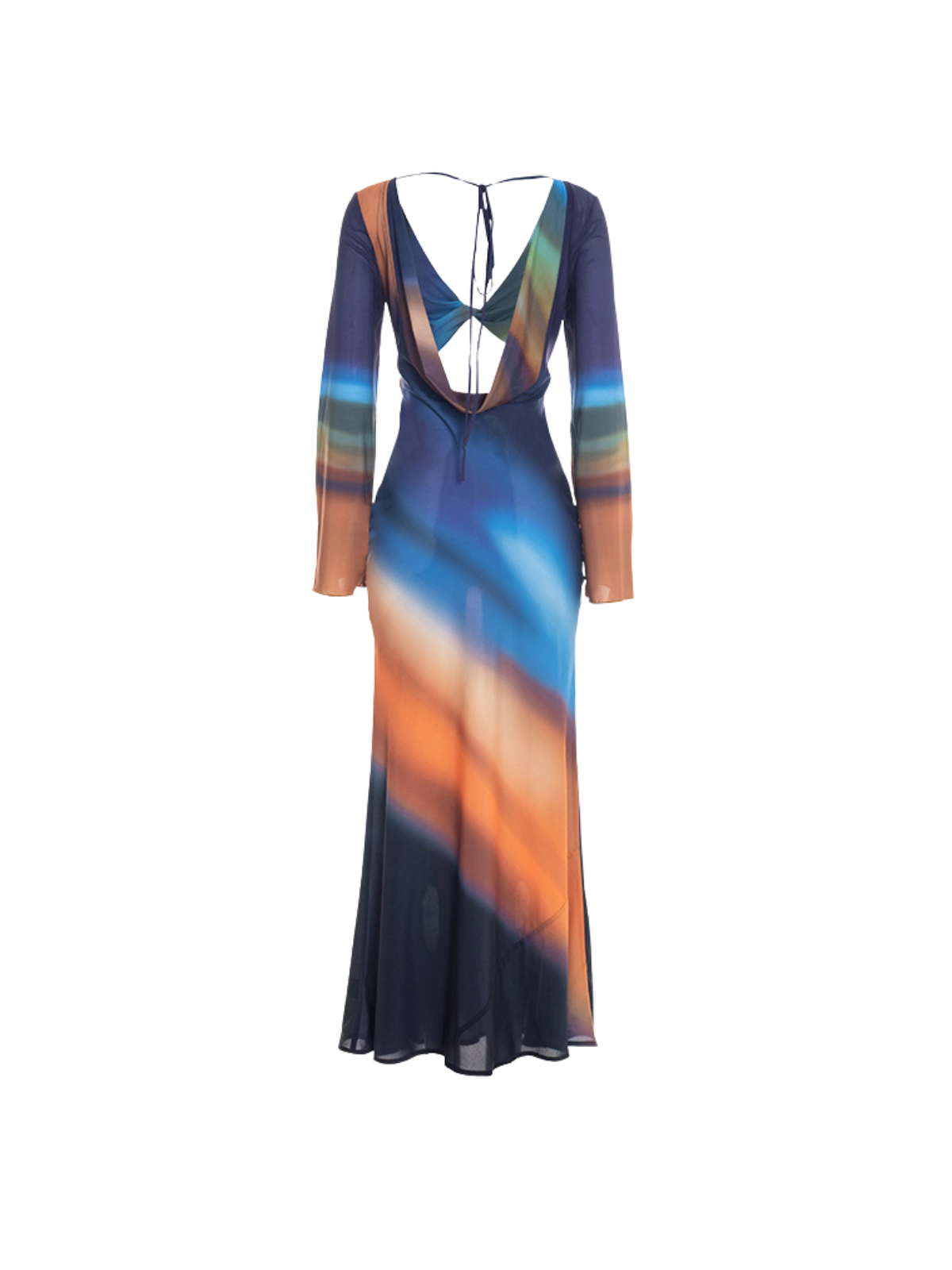 Kovra Backless Cutout Smudge Maxi Dress