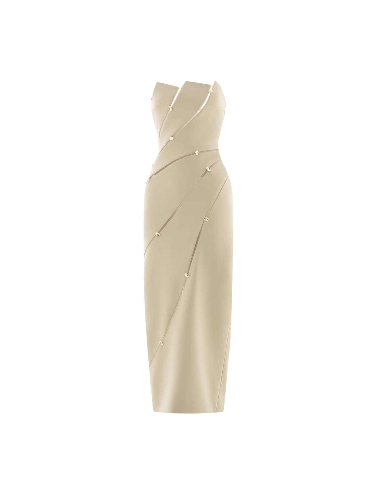 Laethar Strapless Maxi Dress In Khaki