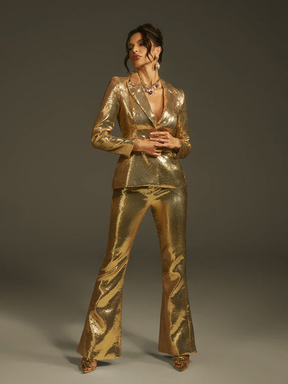 Larna Long Sleeve Sequin Blazer Set