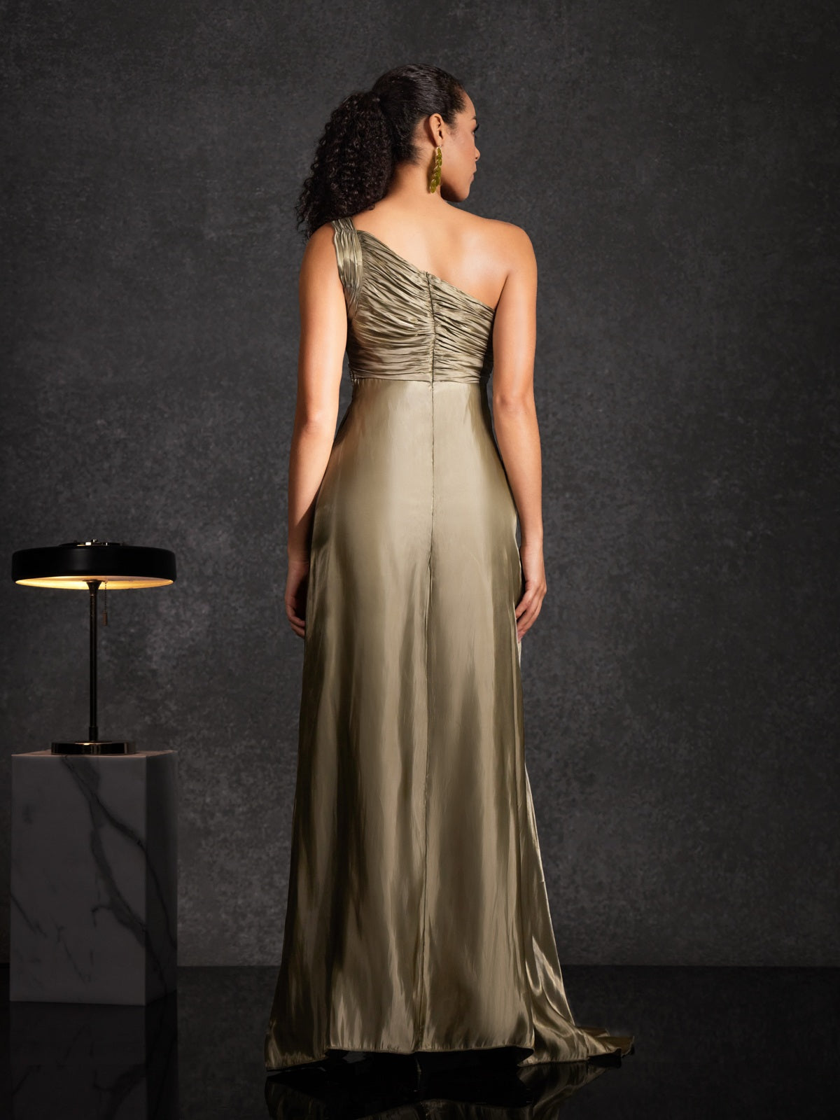 Lensoid Ruched Split Maxi Dress