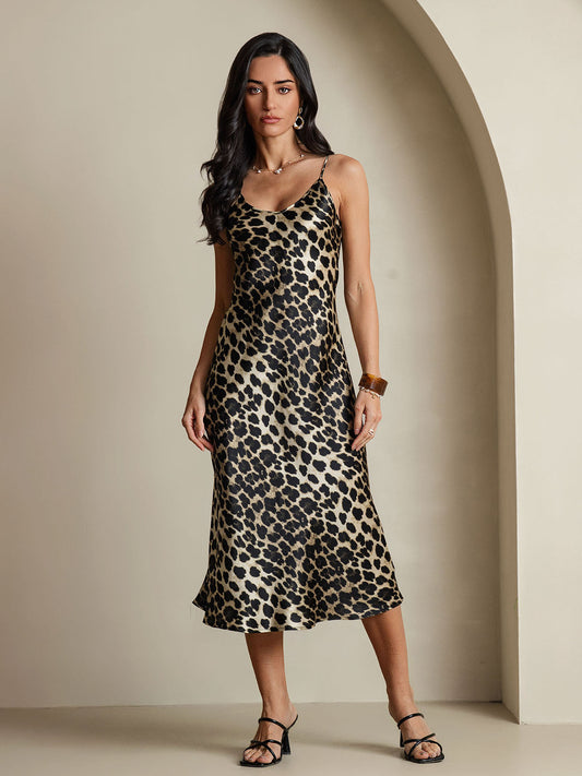Rosstef Leopard Print Spaghetti Strap Mini GİYİM