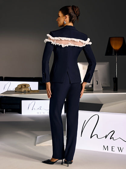 Lervion Mesh Blazer Pants Set