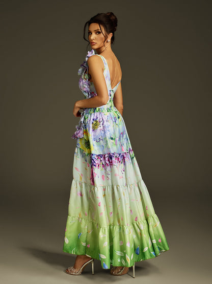 Limon Flower Printed Swimwear Two Piece Set