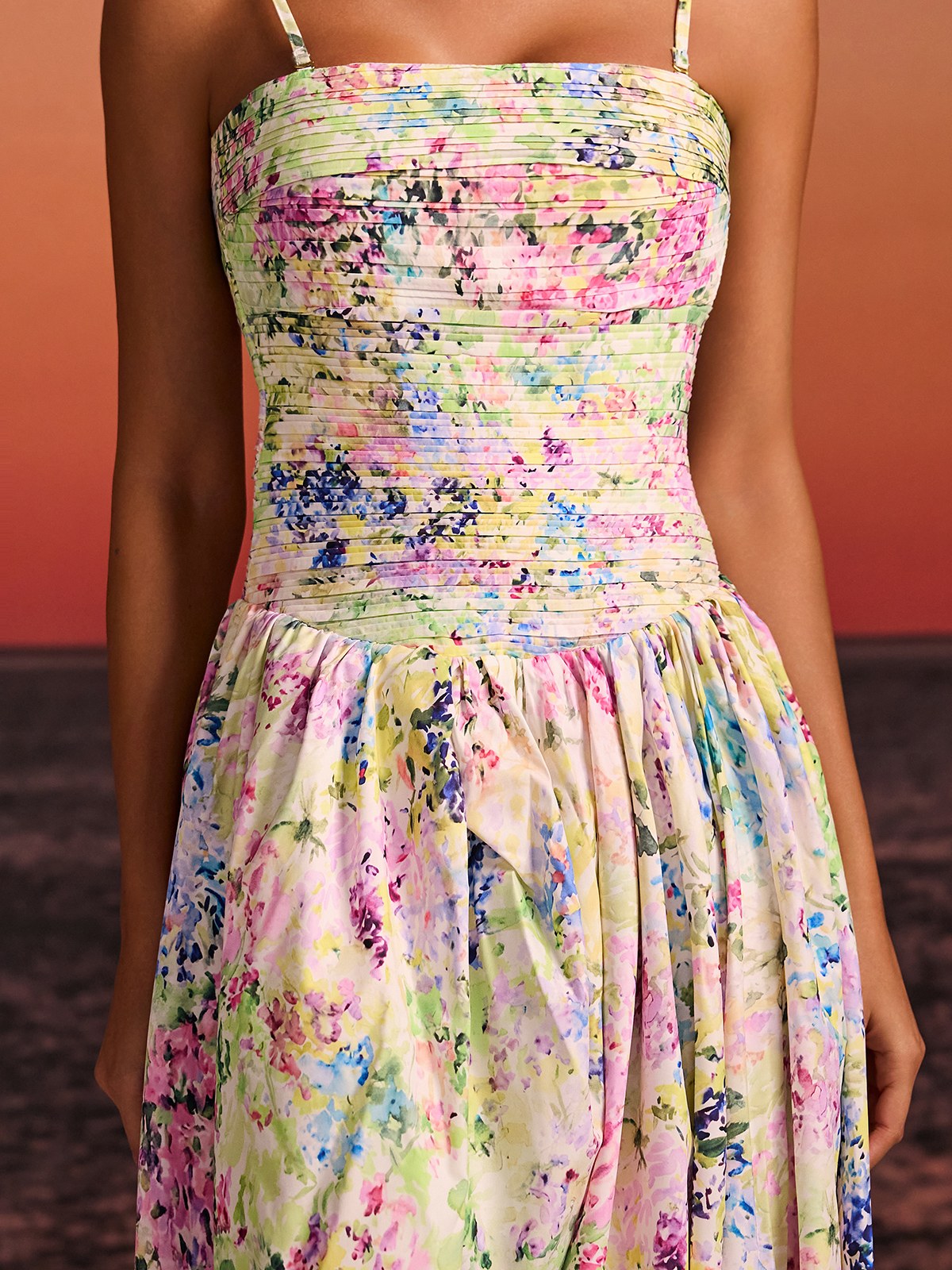 Lodric Spaghetti Printed Asymmetric Dress