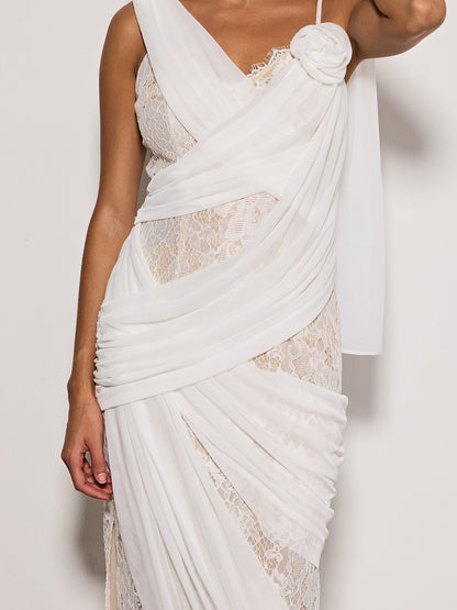Rosstef Flamingo Lace Midi Dress