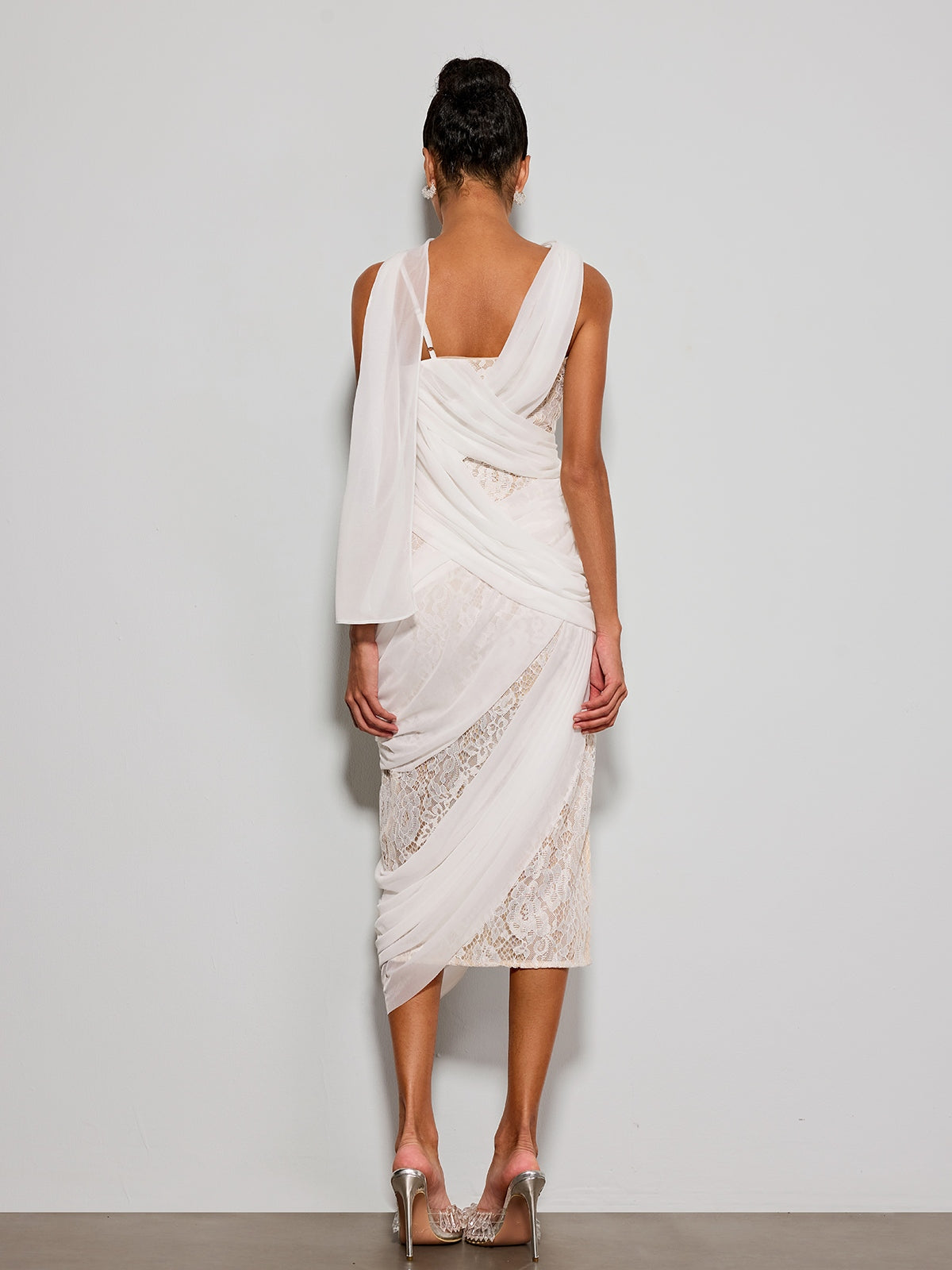 Rosstef Flamingo Lace Midi Dress
