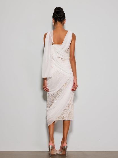 Rosstef Flamingo Lace Midi Dress