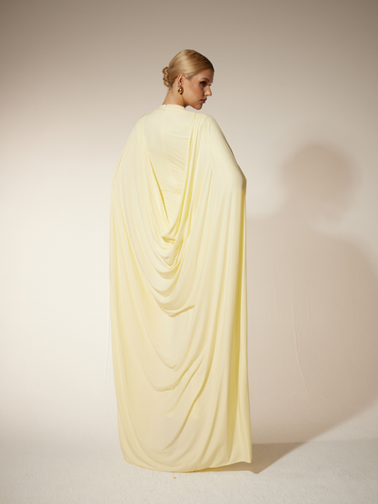 Louriz Shawl Maxi Dress In Yellow