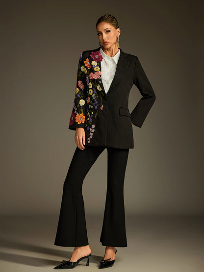 Ludmila Flower Embroidered Blazer