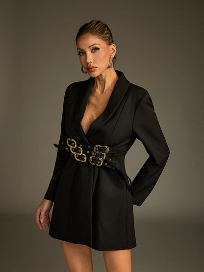Ludolf Long Sleeve Belted Blazer