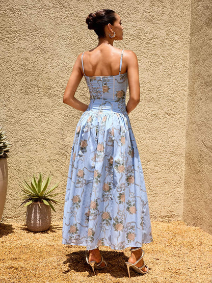 Maevorik Spaghetti Floral Maxi Dress
