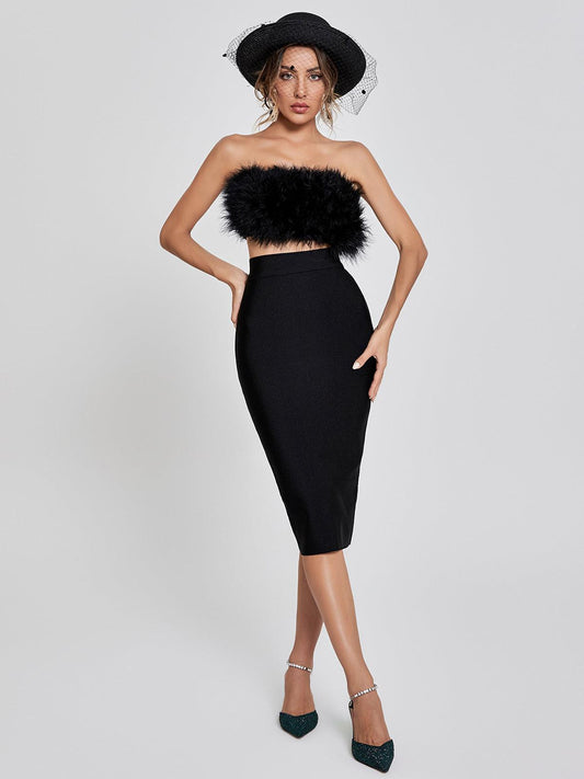 Mariam Bandage Pencil Skirt In Black
