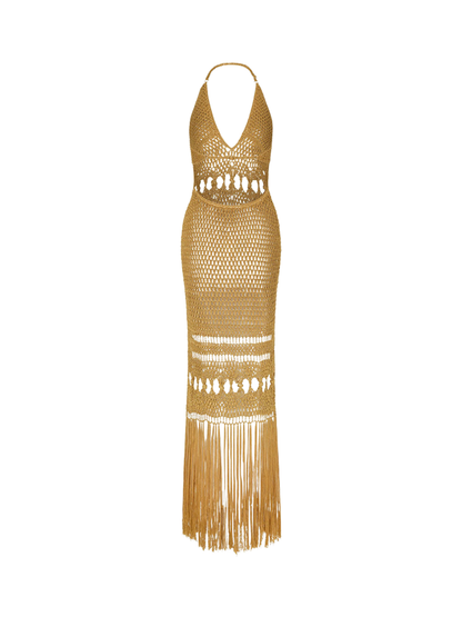 Rosstef Mavelyn Knit Cutout Fringe Cover Up