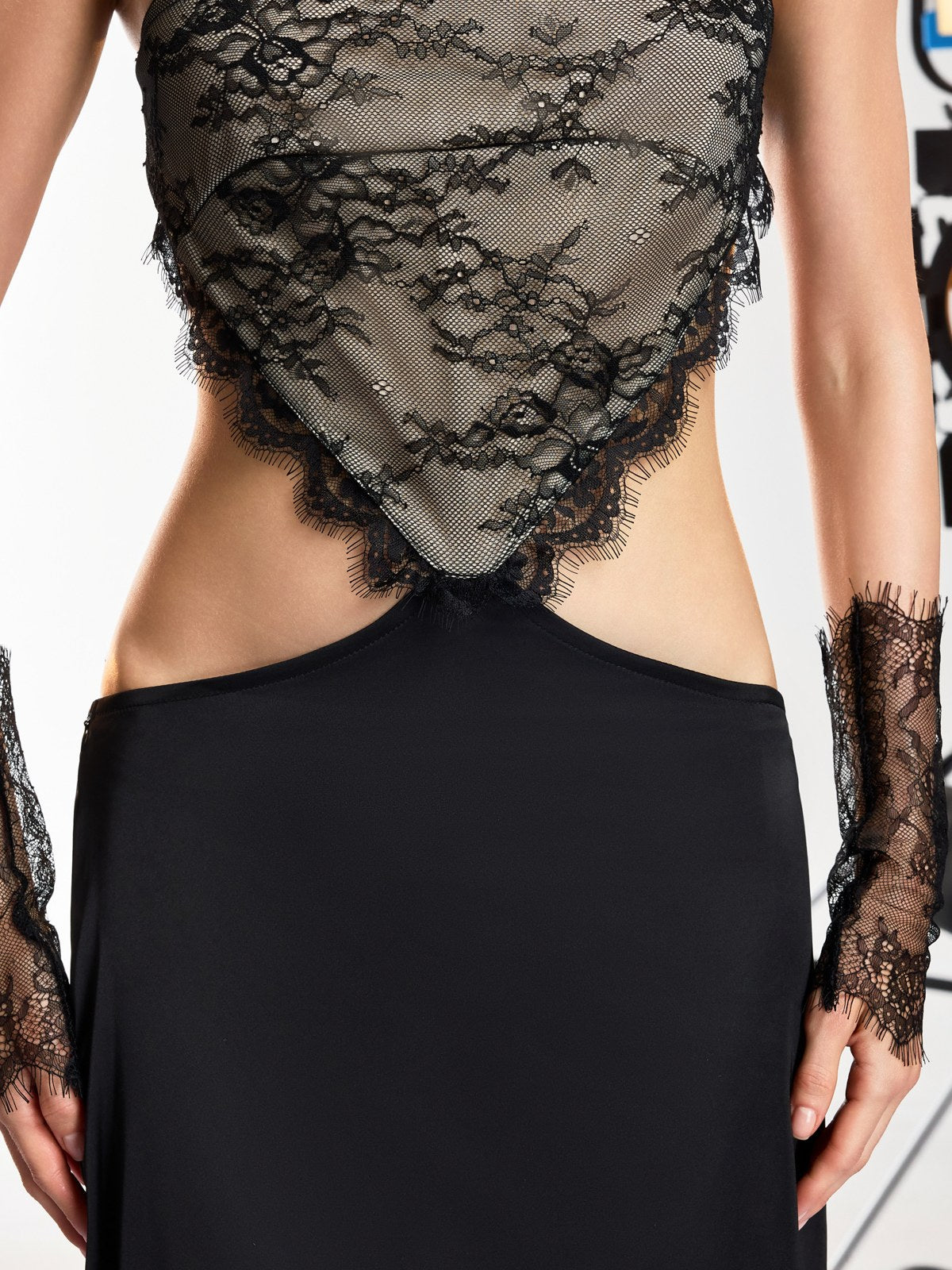 Mirevo Strapless Lace Maxi Dress