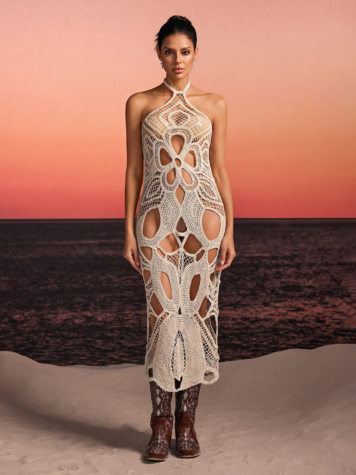 Rosstef Halterneck Cutout Cover Up - Trendy ve Şeffaf Moda