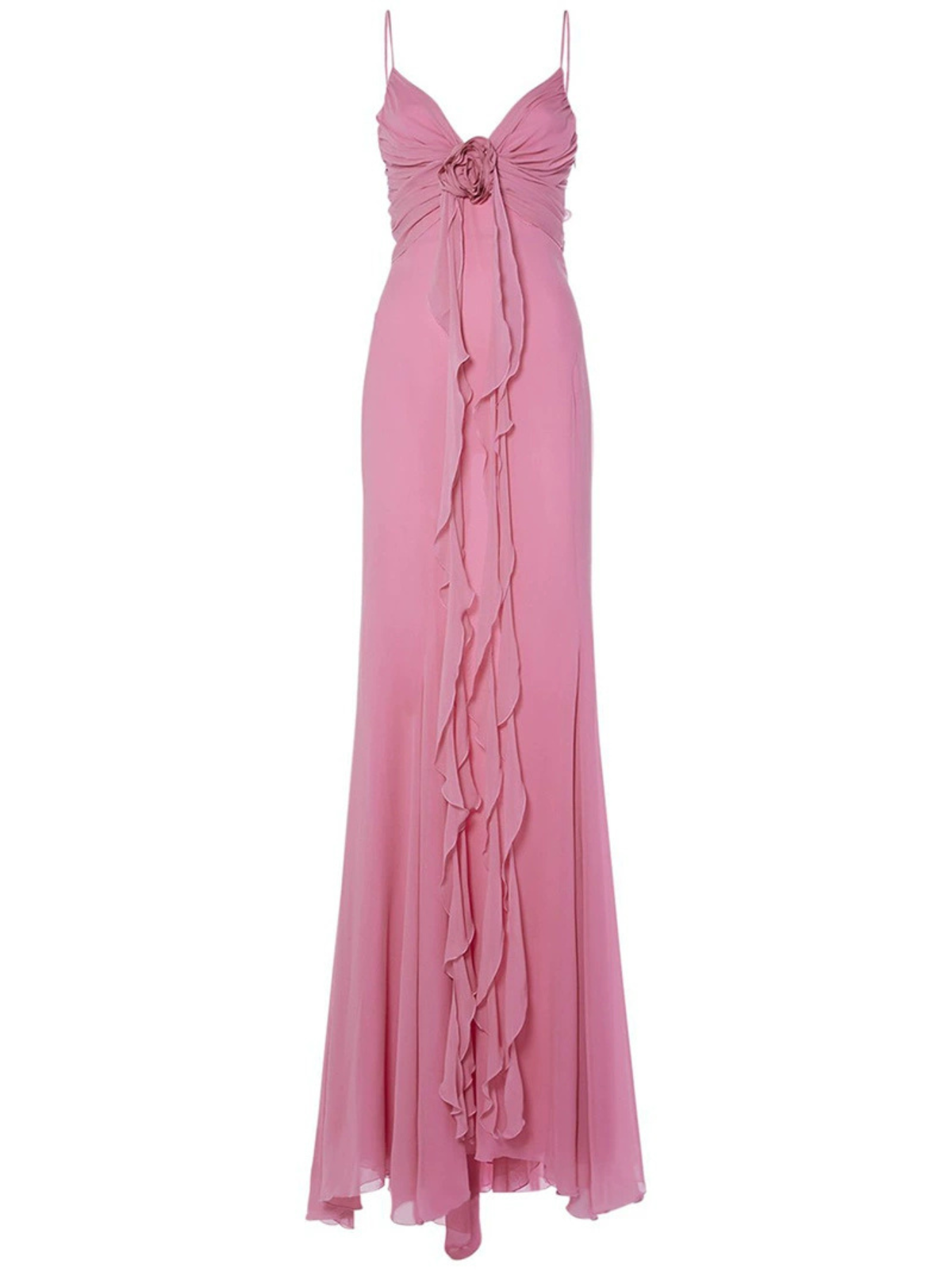 Naylun Spaghetti Flower Draped Maxi Dress