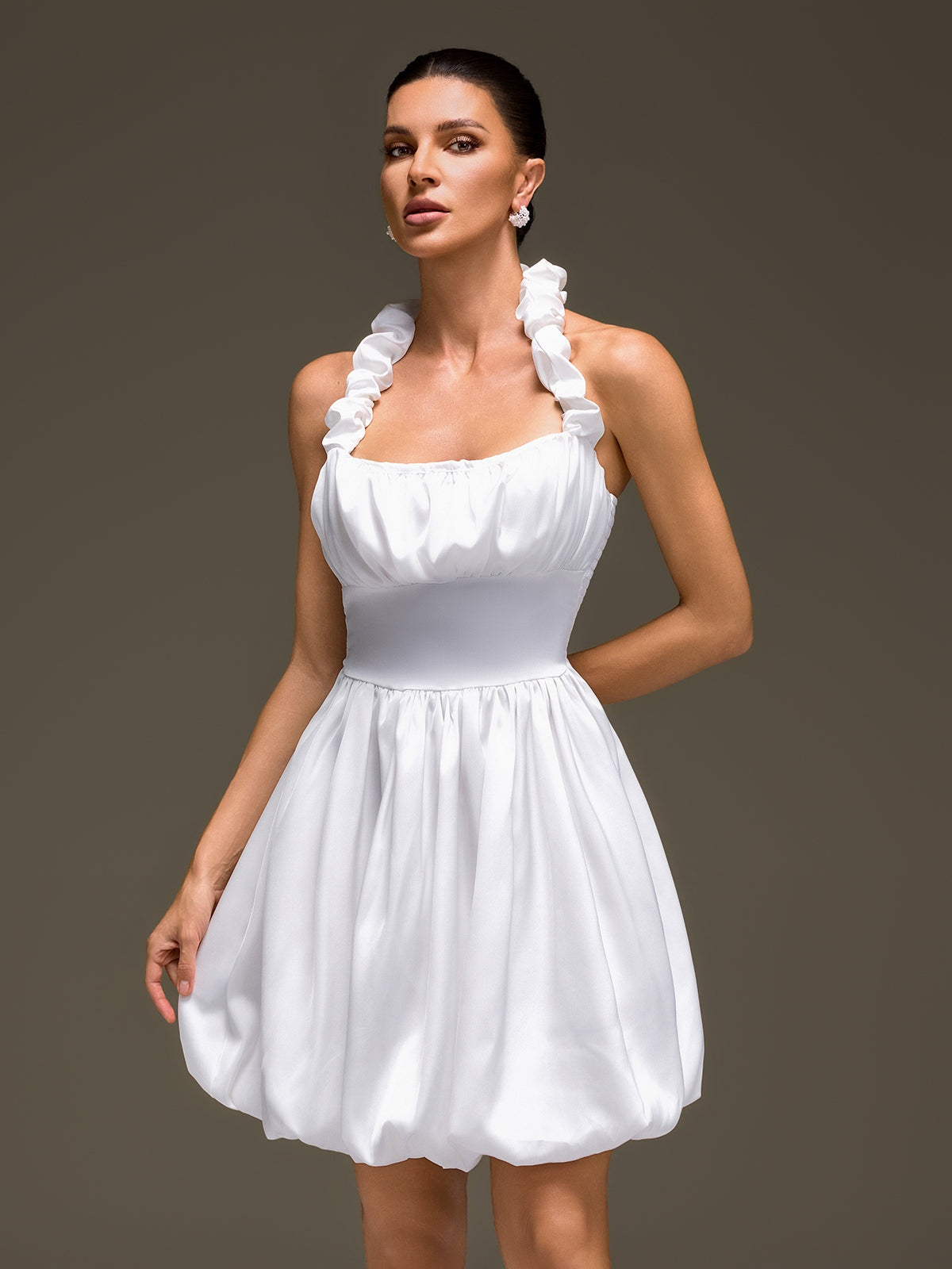 Rosstef Mini Etiketli Ruched Gown